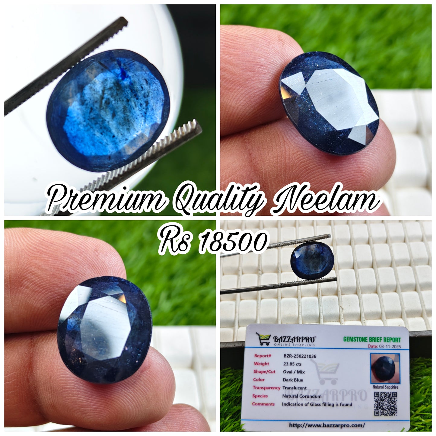 Premium Quality Neelam With Lab Certificate