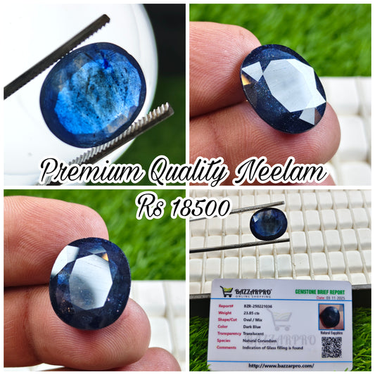 Premium Quality Neelam With Lab Certificate