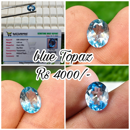 Blue Topaz With Lab Certificate