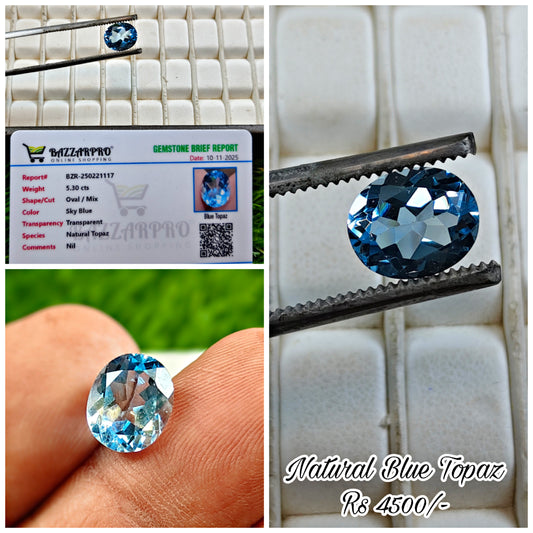 Blue Topaz With Lab Certificate