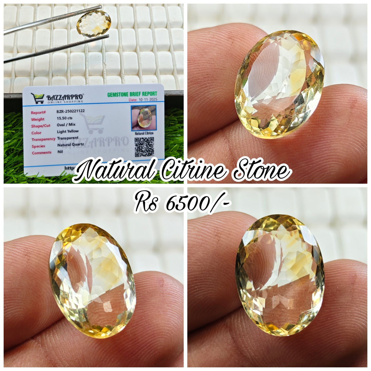 Natural Citrine With Lab Certificate