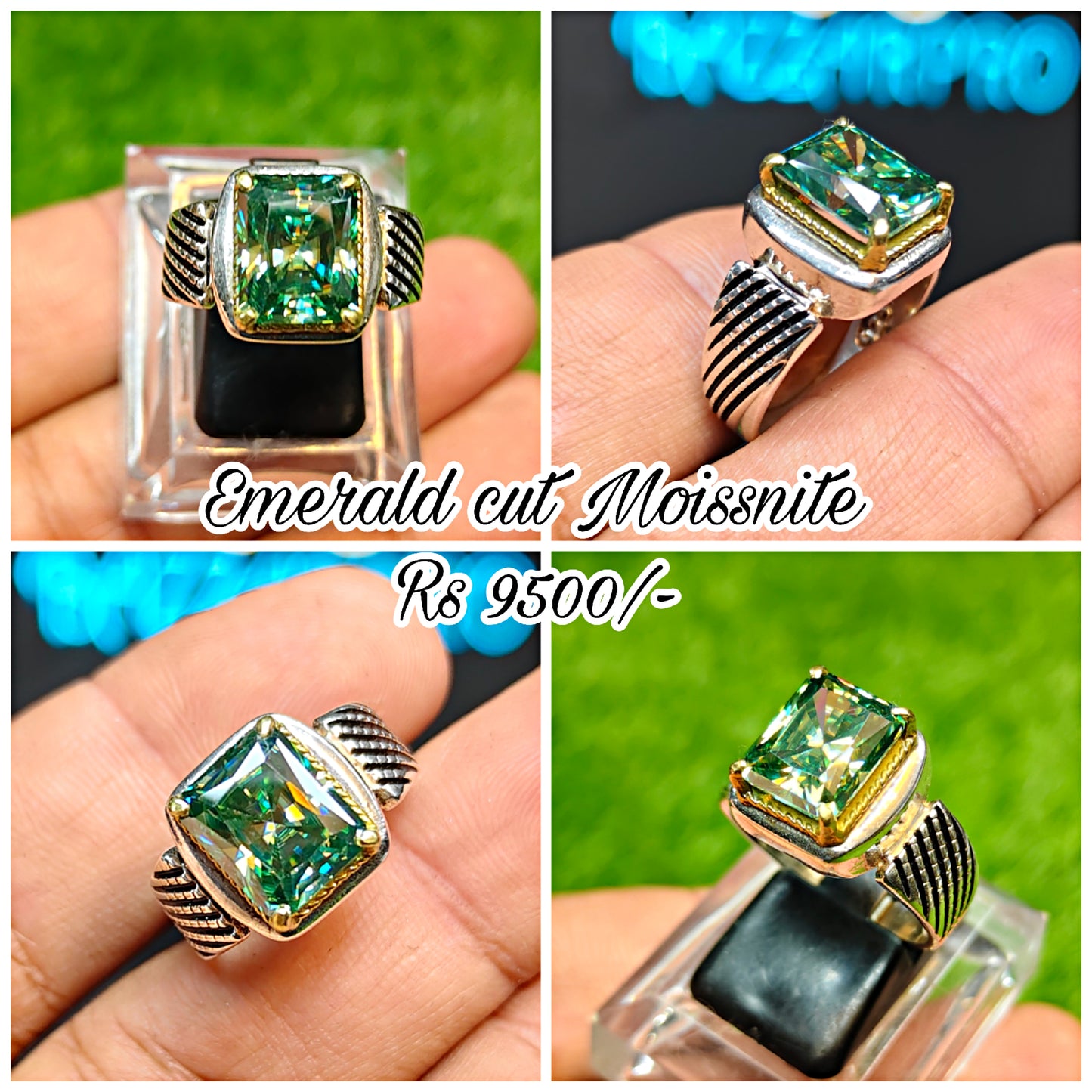 Emerald Cut Moissanite Diamond Ring
