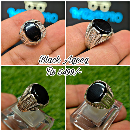 Black Aqeeq Ring