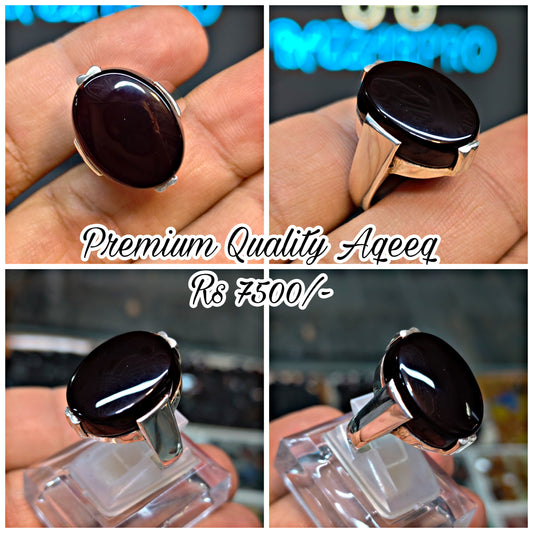 Premium Quality Black Yamni Aqeeq Ring
