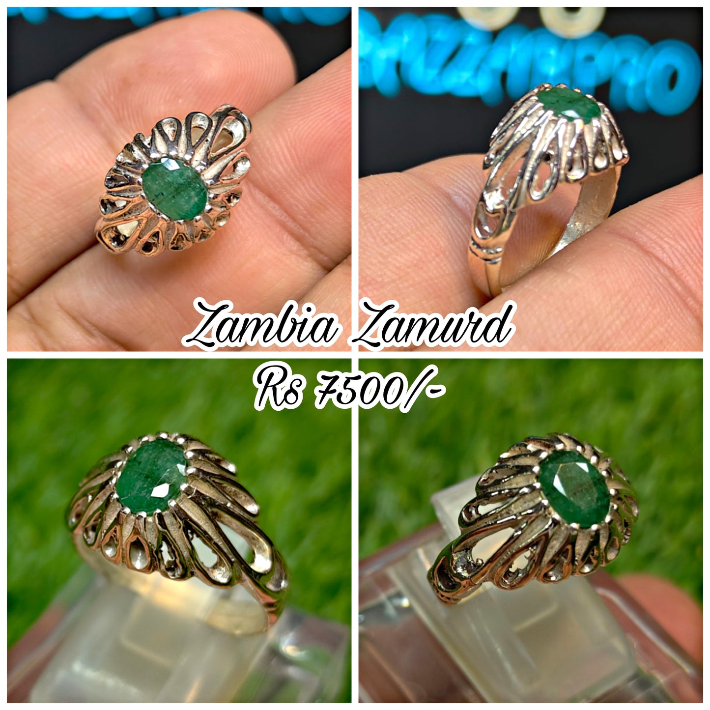 Premium Quality Zambia Zamurd Ring