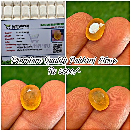 Premium Quality Pukhraj With Lab Certifice