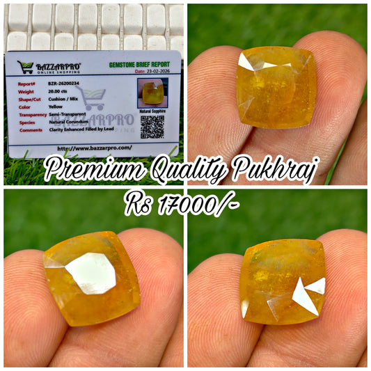 Premium Quality Pukhraj With Lab Certifice