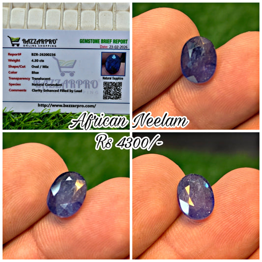 Premium Quality Neelam With Lab Certificte