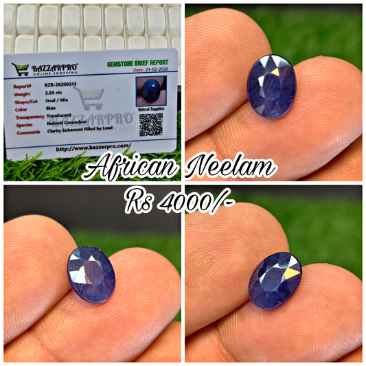 Premium Quality African Neelam With Lab Certificte