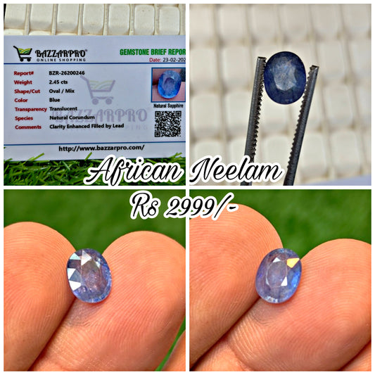 Premium Quality African Neelam With Lab Certificte