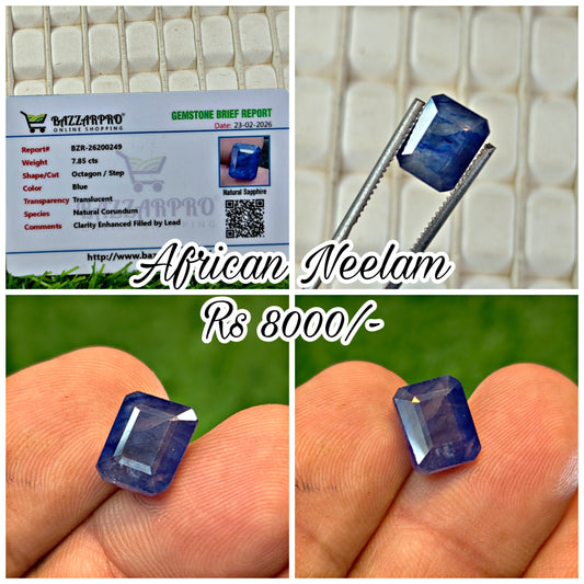 Premium Quality African Neelam With Lab Certificte