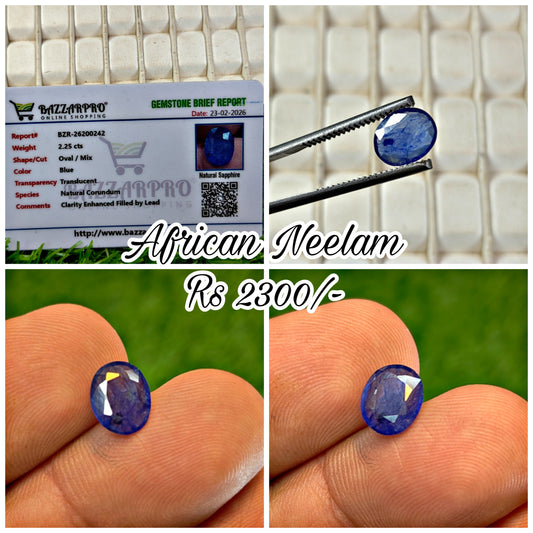 Premium Quality African Neelam With Lab Certificte