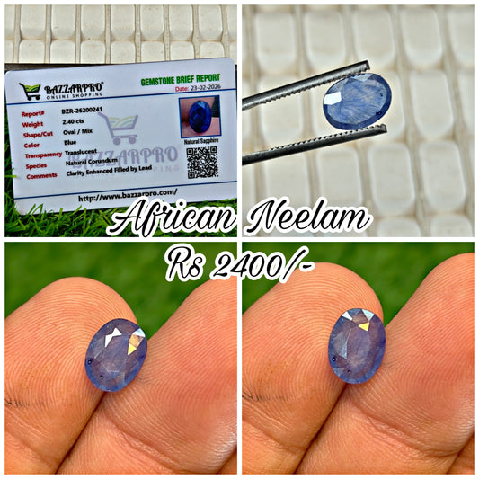 Premium Quality African Neelam With Lab Certificte
