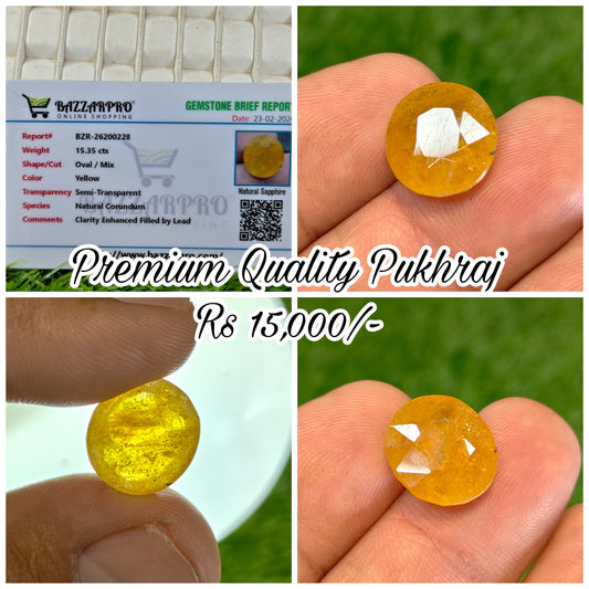 Premium Quality Pukhraj With Lab Certifice
