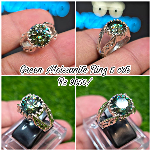 Premium Quality Green Moissanite Ring
