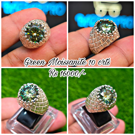 Premium Quality Green Moissanite Ring