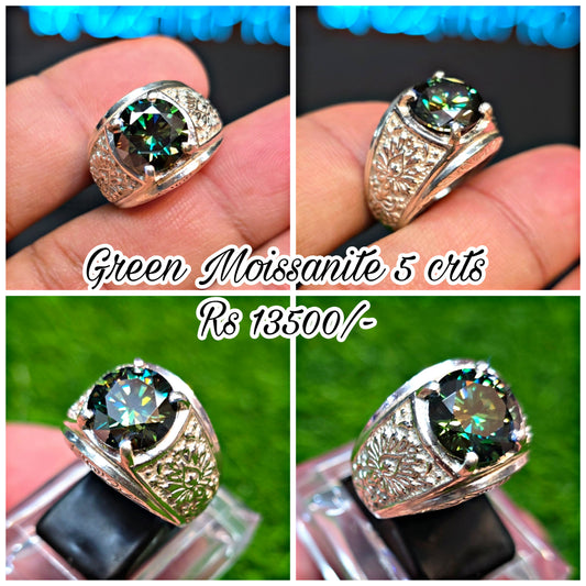 Premium Quality Green Moissanite Ring
