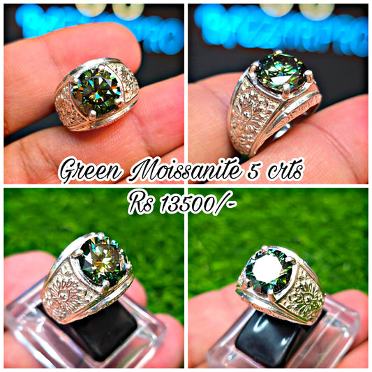 Premium Quality Green Moissanite Ring