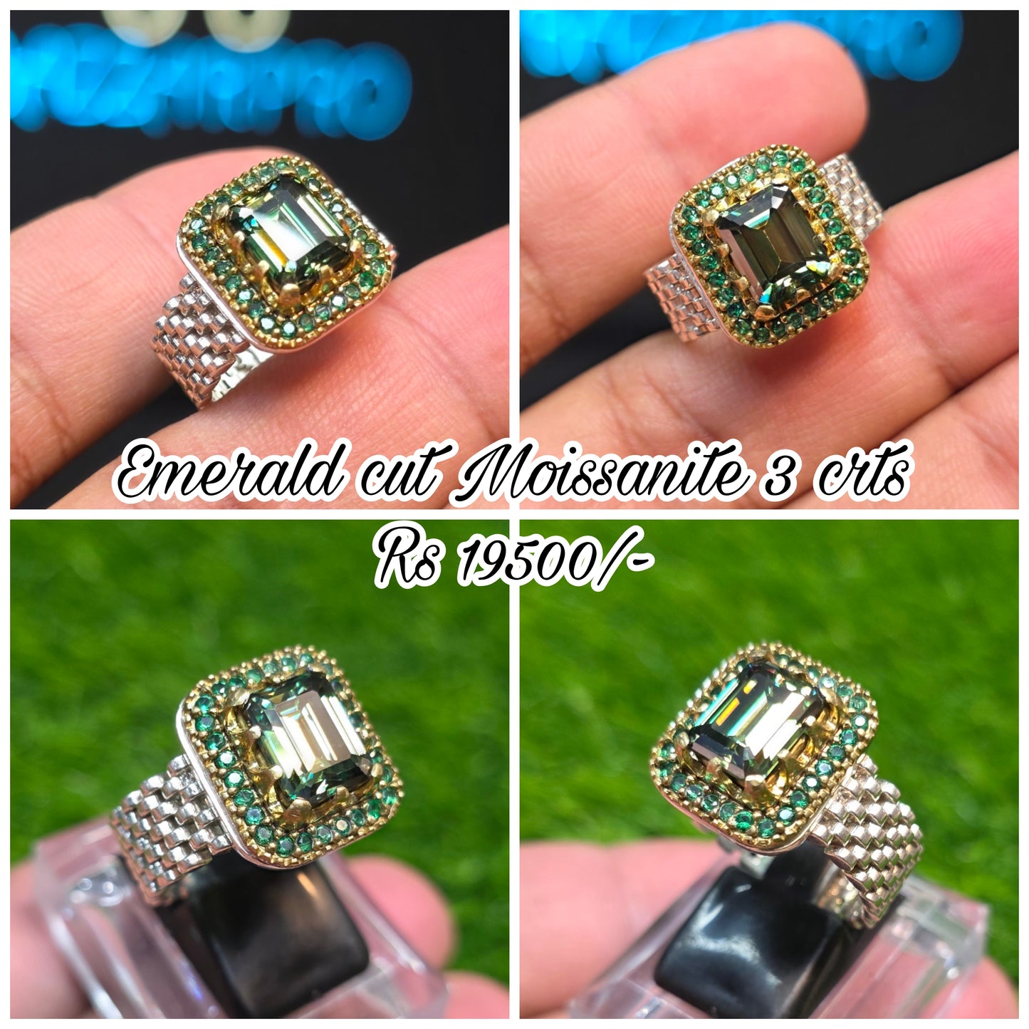 Premium Quality Emerald Cut Moissanite Ring