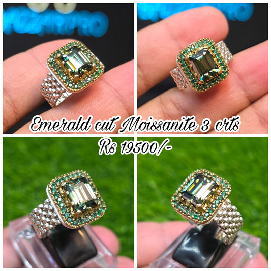 Premium Quality Emerald Cut Moissanite Ring