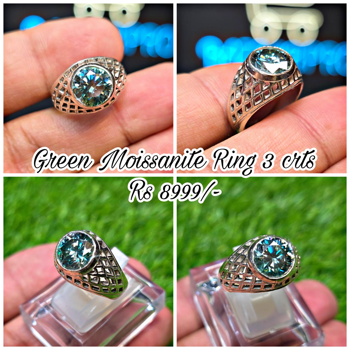 Premium Quality Green Moissanite Ring