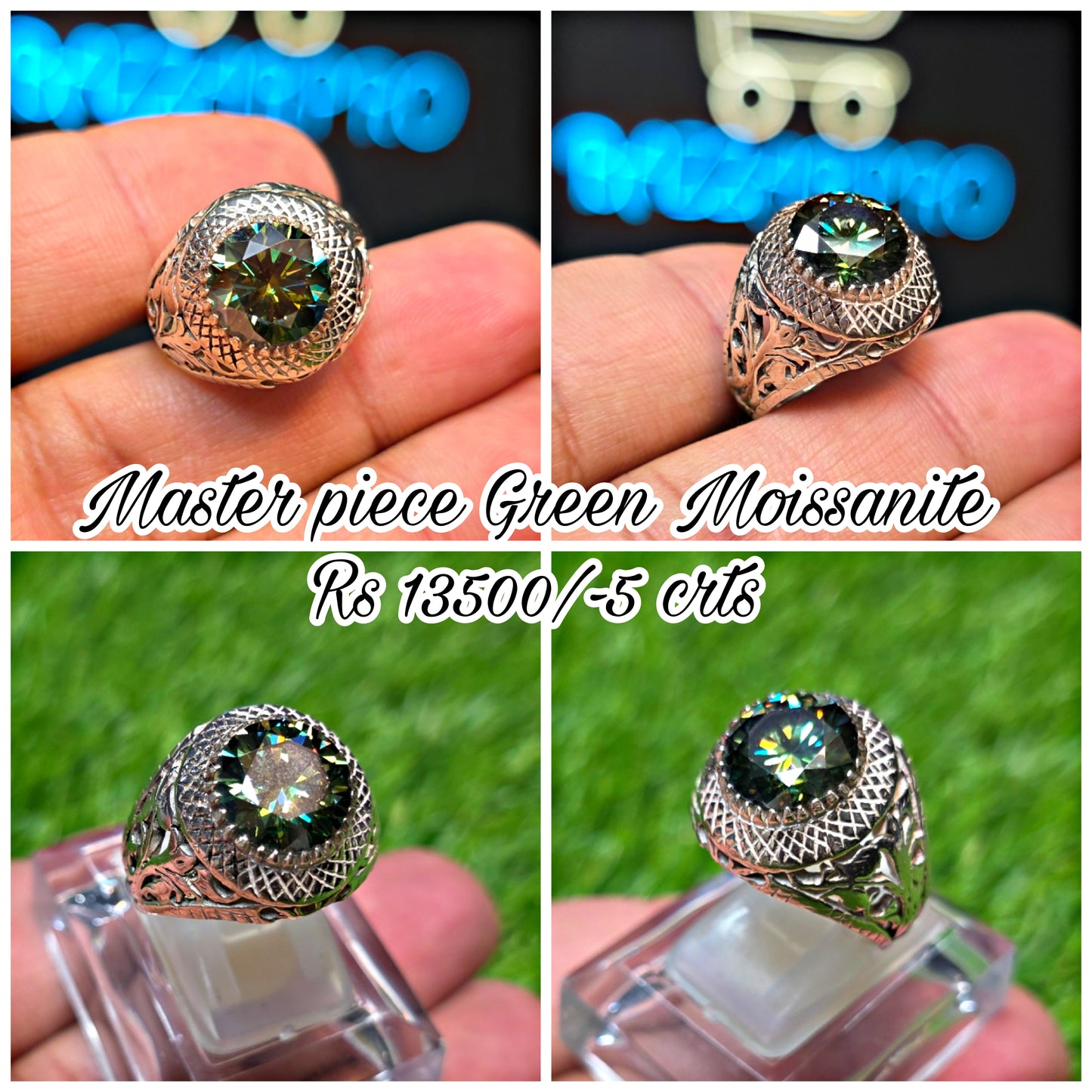 Premium Quality Green Moissanite Ring