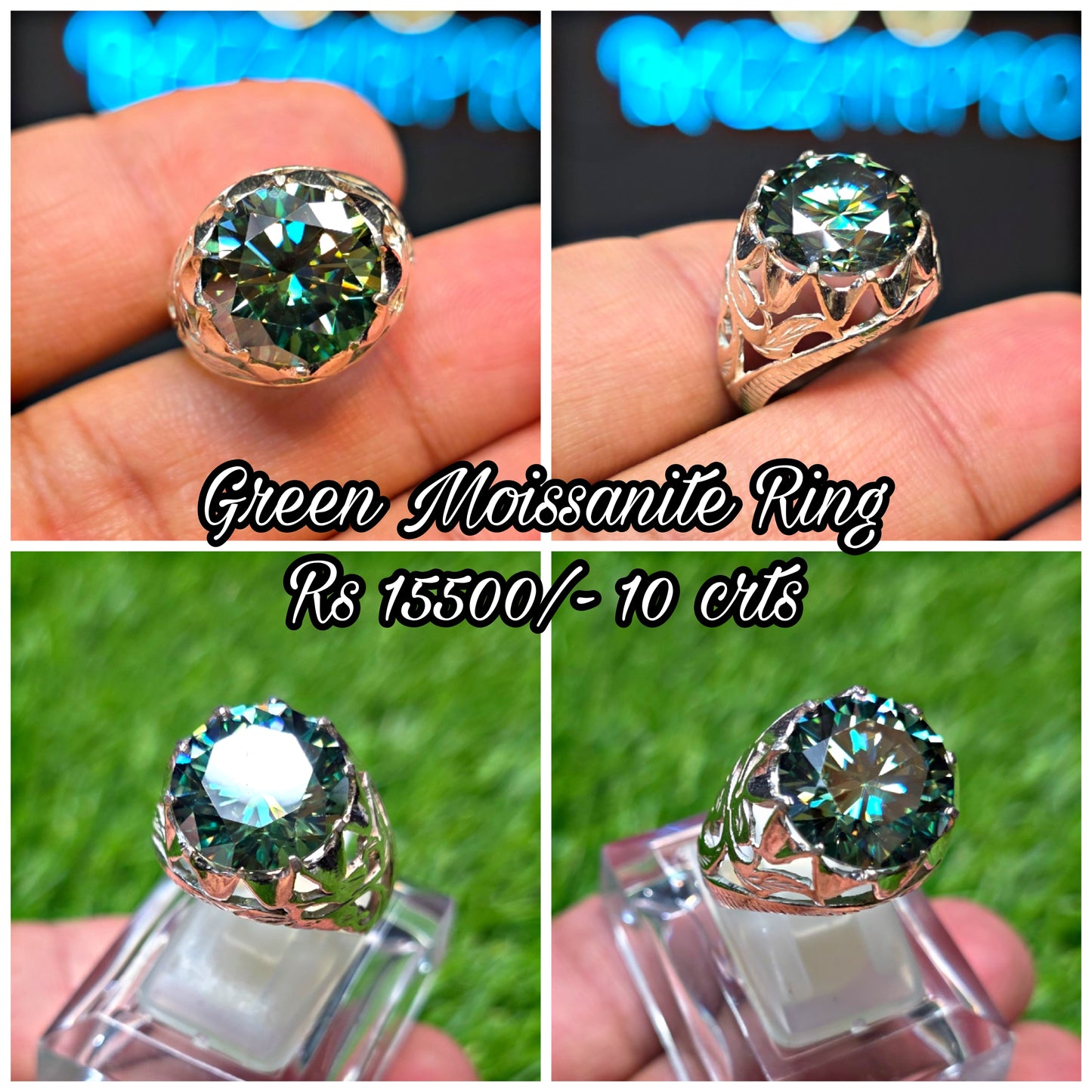 Premium Quality Green Moissanite Ring