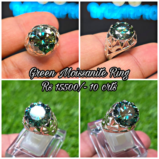 Premium Quality Green Moissanite Ring