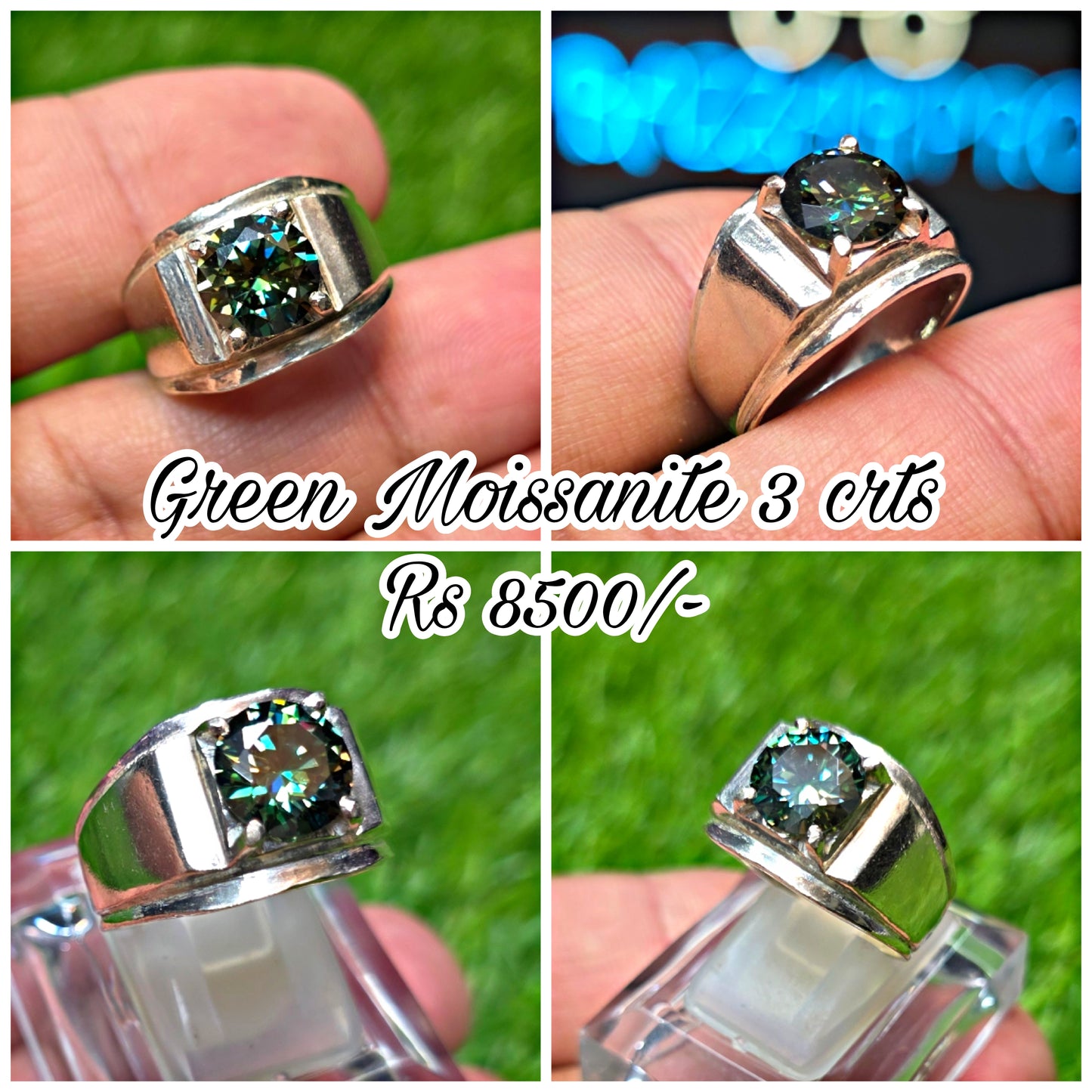Premium Quality Green Moissanite Ring