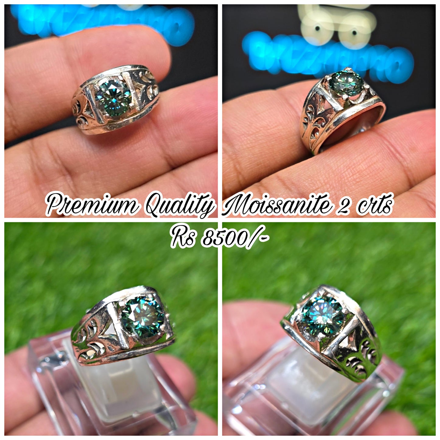 Premium Quality Green Moissanite Ring