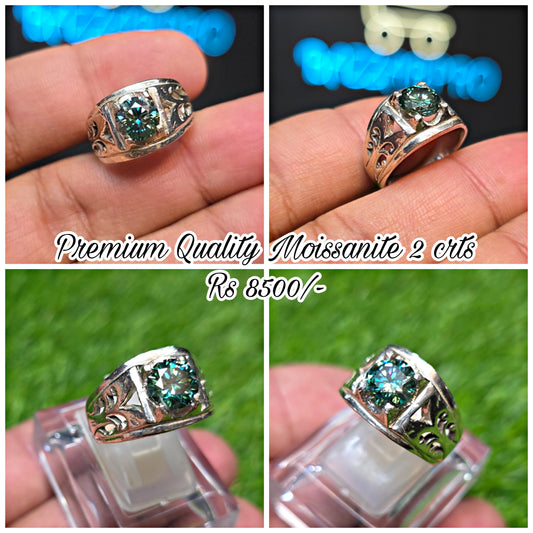 Premium Quality Green Moissanite Ring