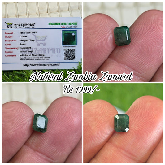 Natural Zambia Zamurd Stone With Lab Certificate
