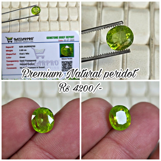 Natural Peridot Stone With Lab Certificate