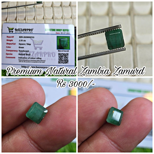 Natural Zambia Zamurd Stone With Lab Certificate