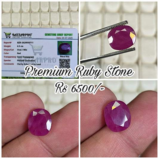 Natural Ruby Stone With Lab Certificate