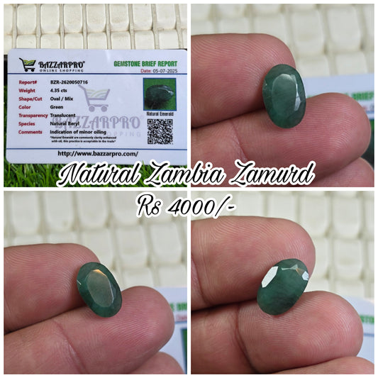 Natural Zambia Zamurd Stone With Lab Certificate