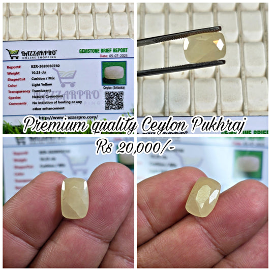Natural Ceylon Pukhraj Stone With Lab Certificate