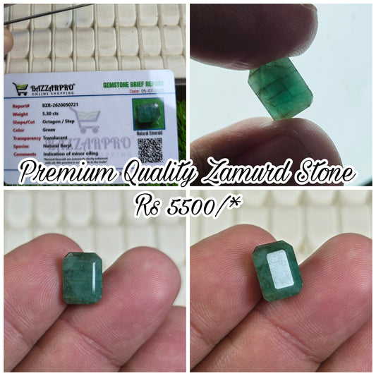 Natural Zambia Zamurd Stone With Lab Certificate