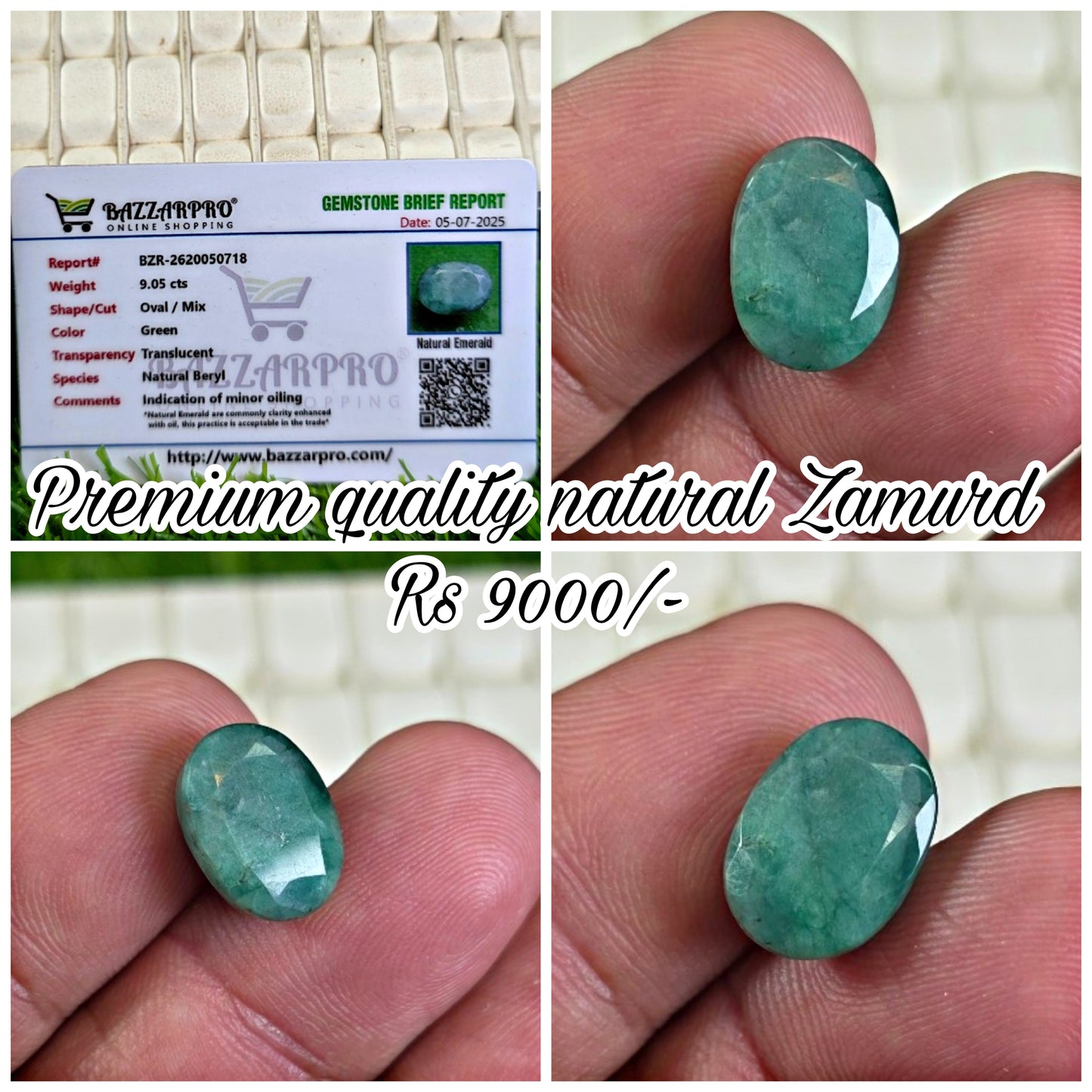 Natural Zambia Zamurd Stone With Lab Certificate
