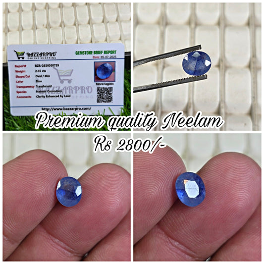 Natural Ceylon Neelam Stone With Lab Certificate
