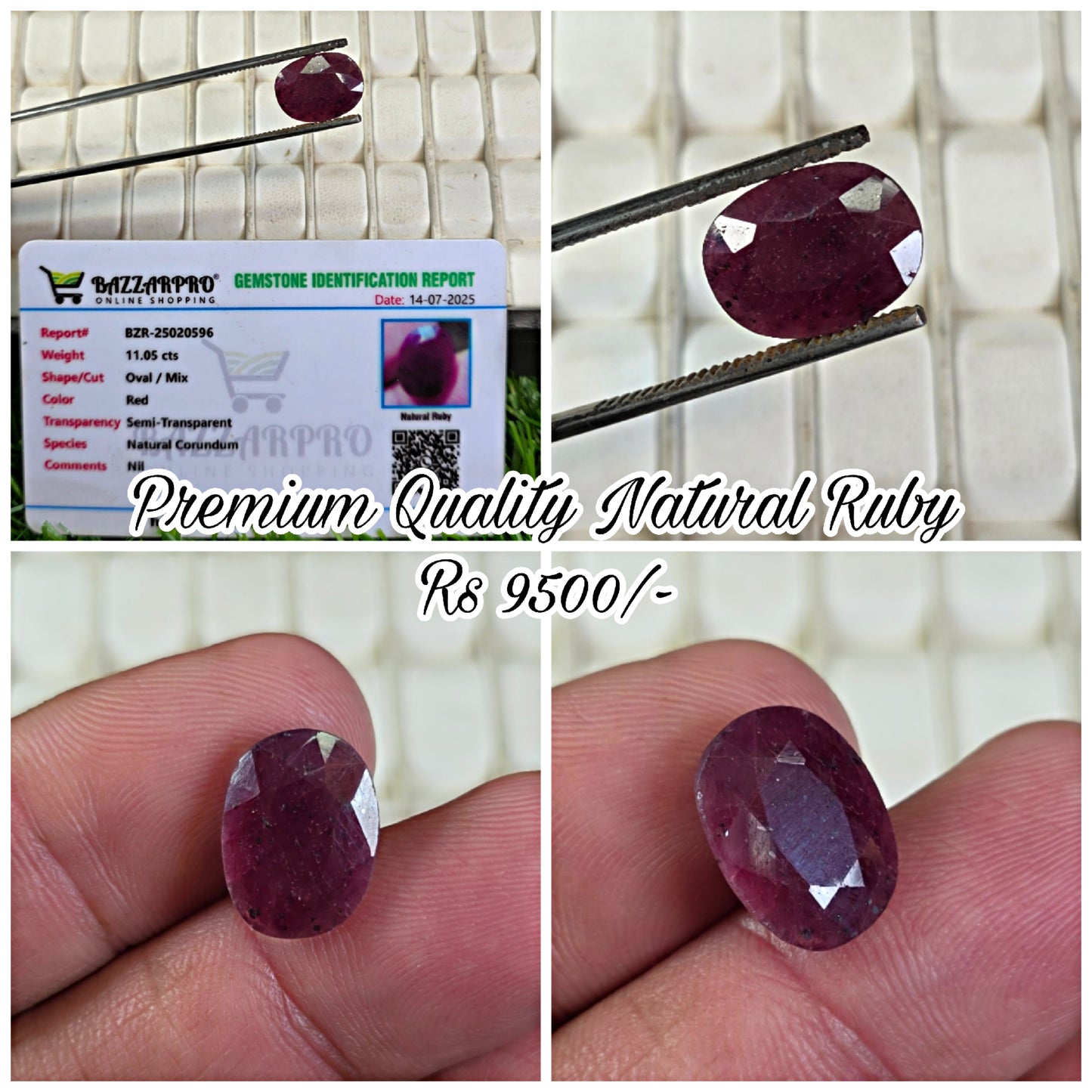 Natural Ruby Stone With Lab Certificate