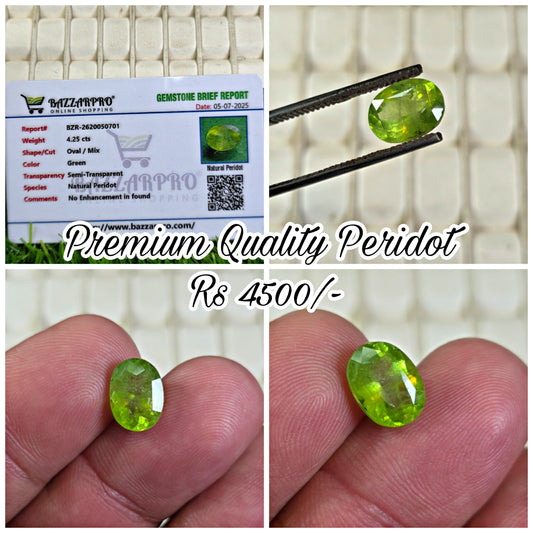 Natural Peridot Stone With Lab Certificate