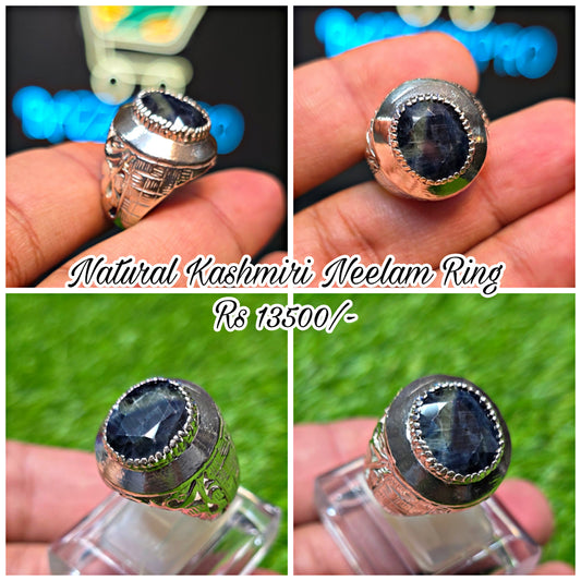Premium Quality Kasmiri Neelam Ring