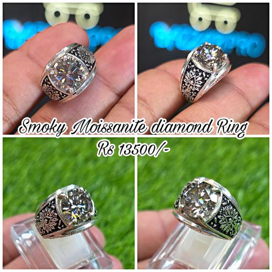 Smoky Moissanite Diamond Ring