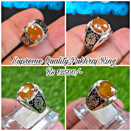Natural Pukhraj Topaz Ring