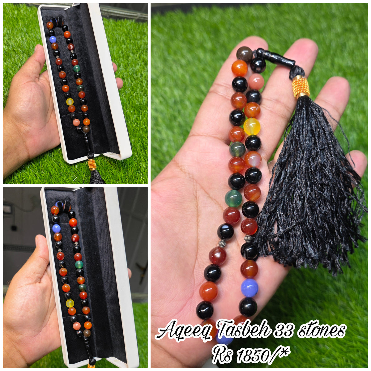 Natural Aqeeq Tasbeeh 33 Beads