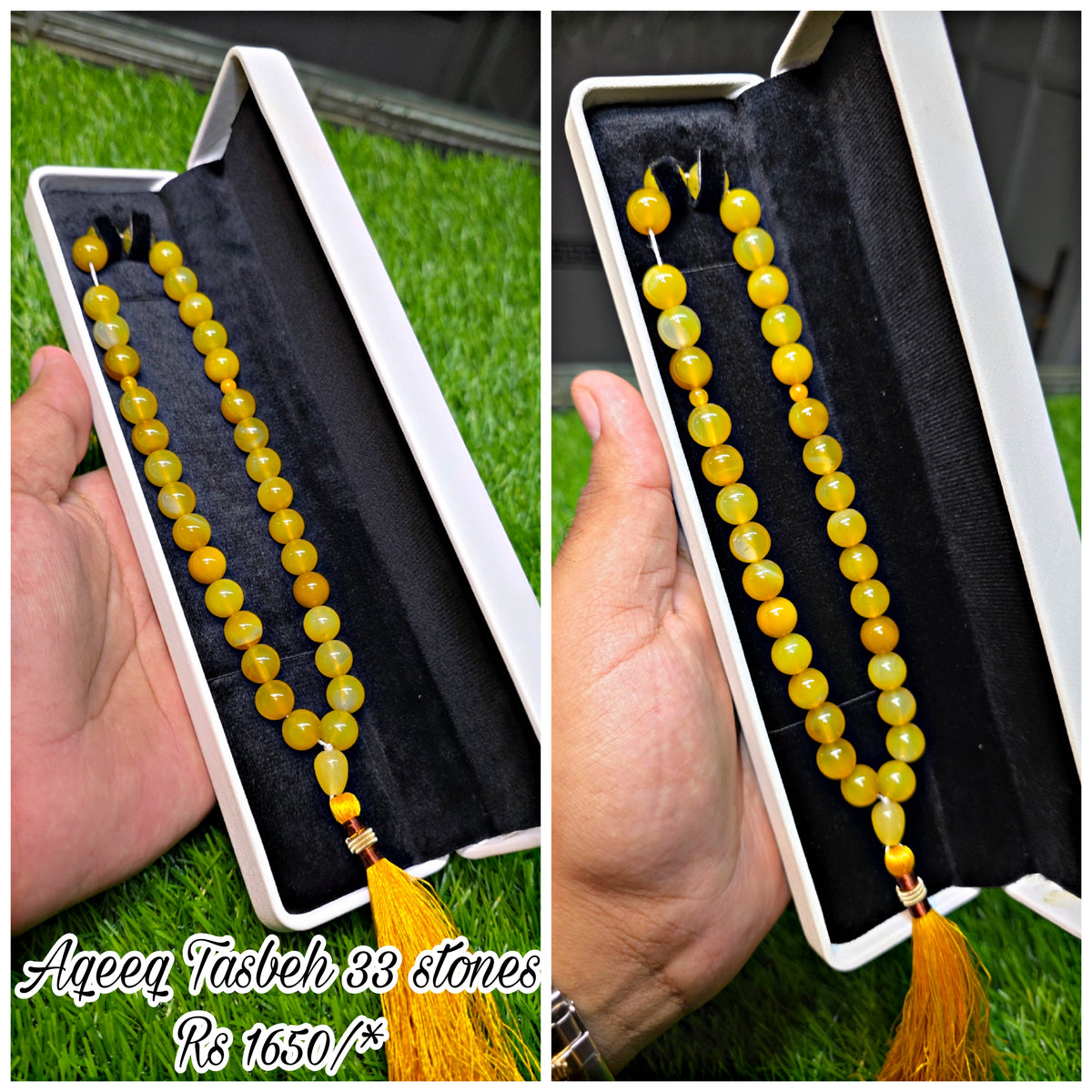 Natural Aqeeq Tasbeeh 33 Beads
