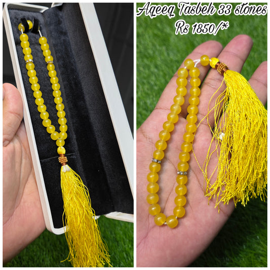 Natural Aqeeq Tasbeeh 33 Beads