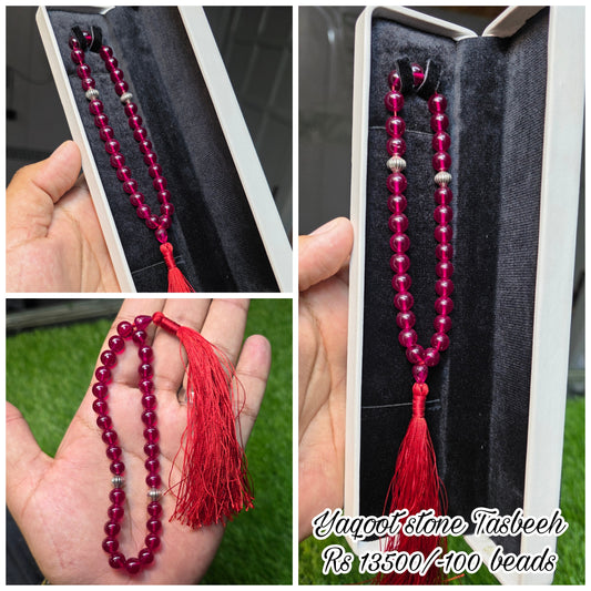 Natural Yaqoot Stone Tasbeeh 100 Beads