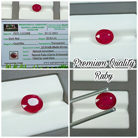 Premium quality ruby with lab certificate
